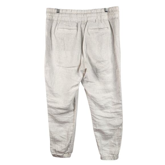 Athleta Women’s Linen Jogger Animal Print Beige SZ 14 - Picture 4 of 16